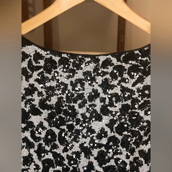 Guess Black and White Sequin Mini Dress - Picture 4 of 5